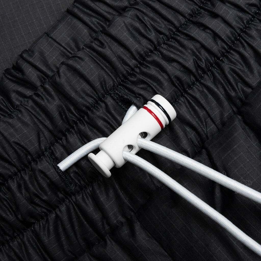 THOM BROWNE TRACK SHORTS W/ JERSEY LINING IN QUILTED RIPSTOP - NAVY - 4