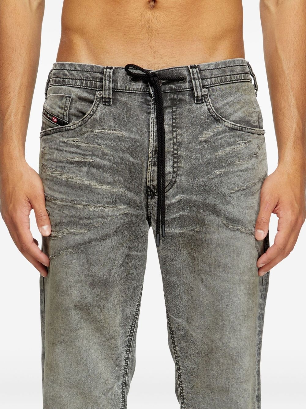 faded straight-leg jeans - 6
