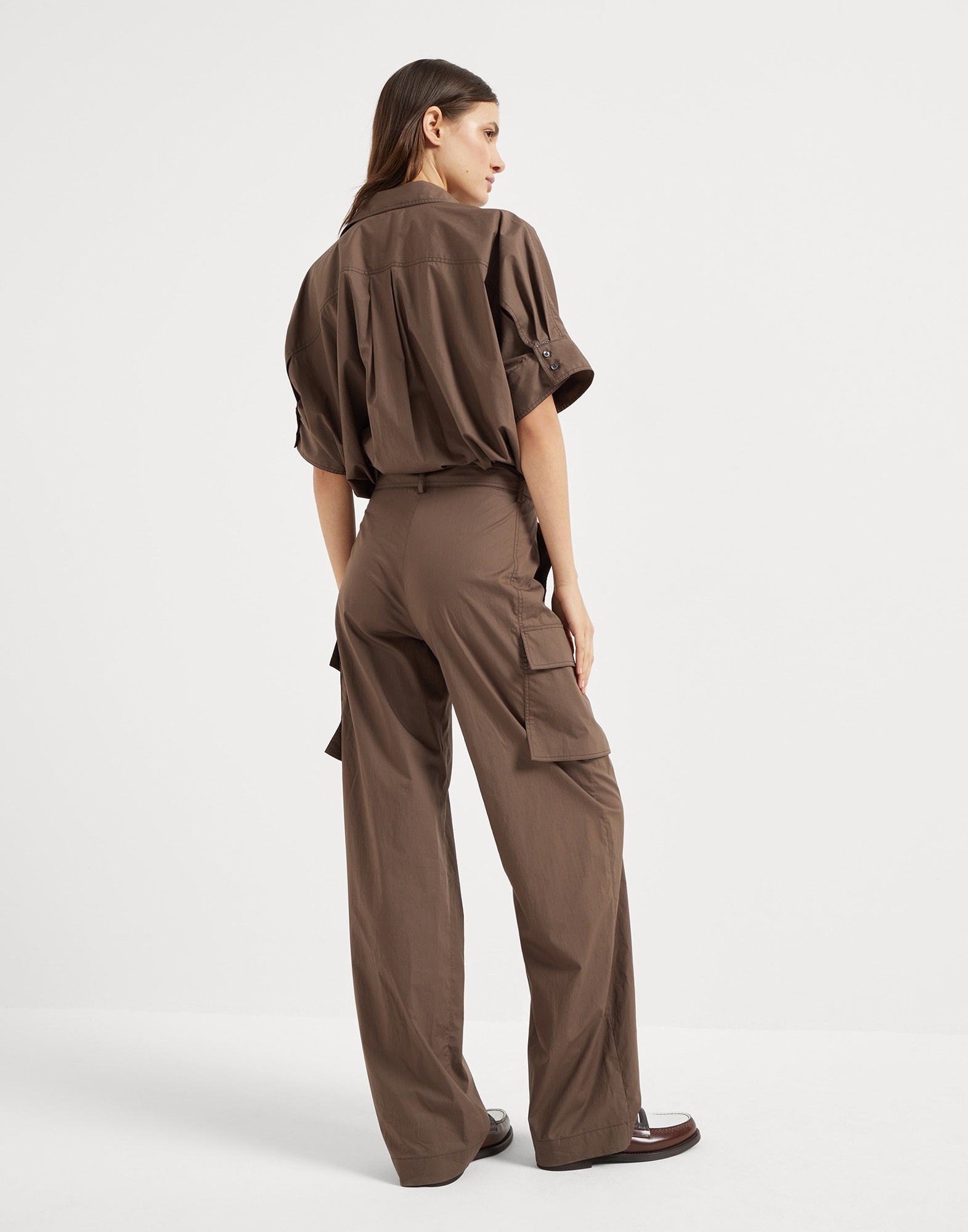 Lightweight poplin utility jumpsuit with monili - 2