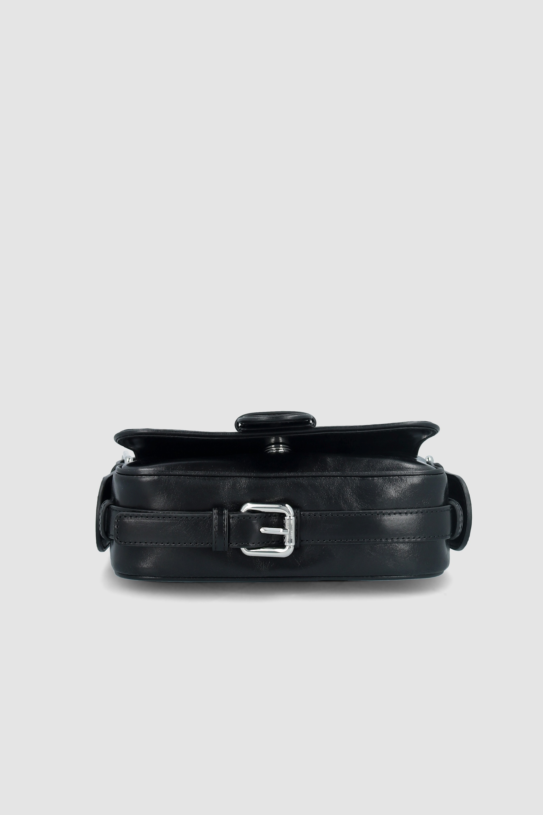 Eloise Black Creased Calf Leather Shoulder Bag - 5