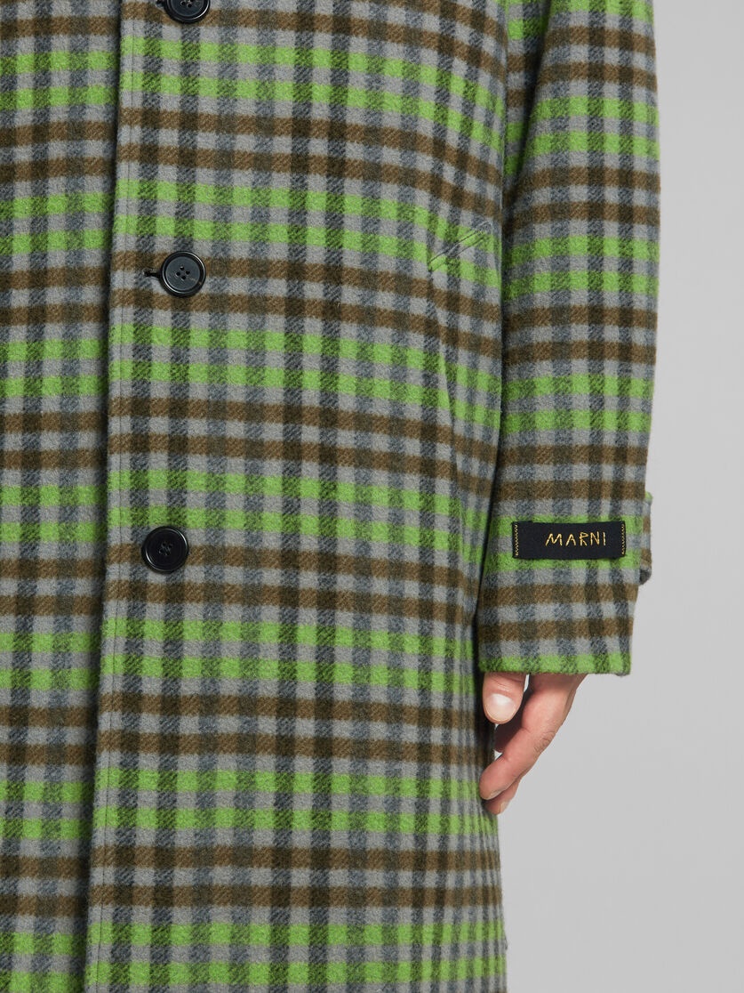 WOOL COAT WITH WAVY CHECK PATTERN - 5