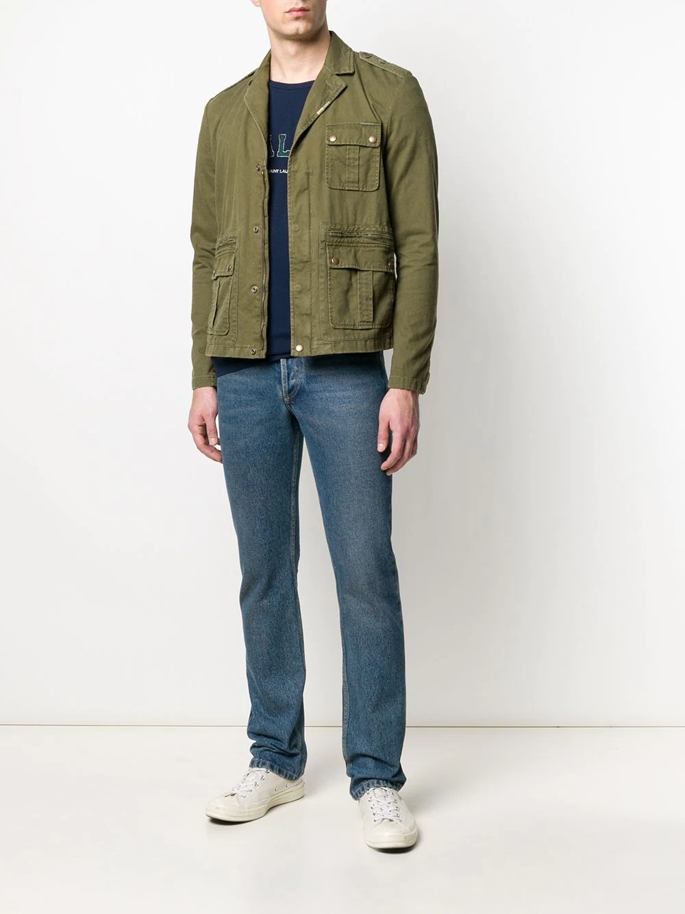 cargo-pocket military jacket - 2