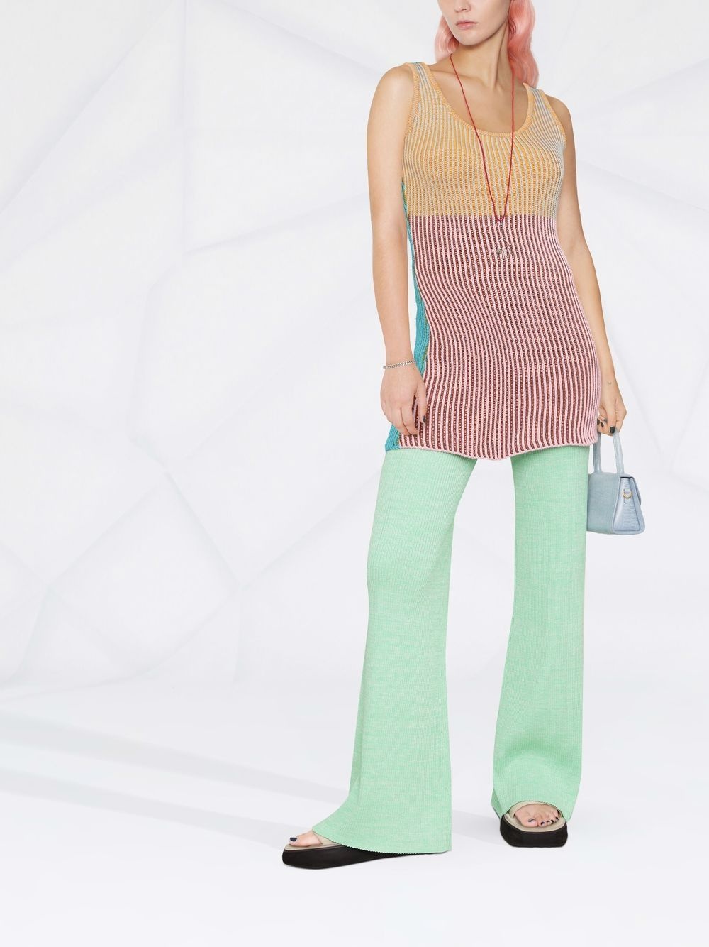 colour-block ribbed knit vest - 2