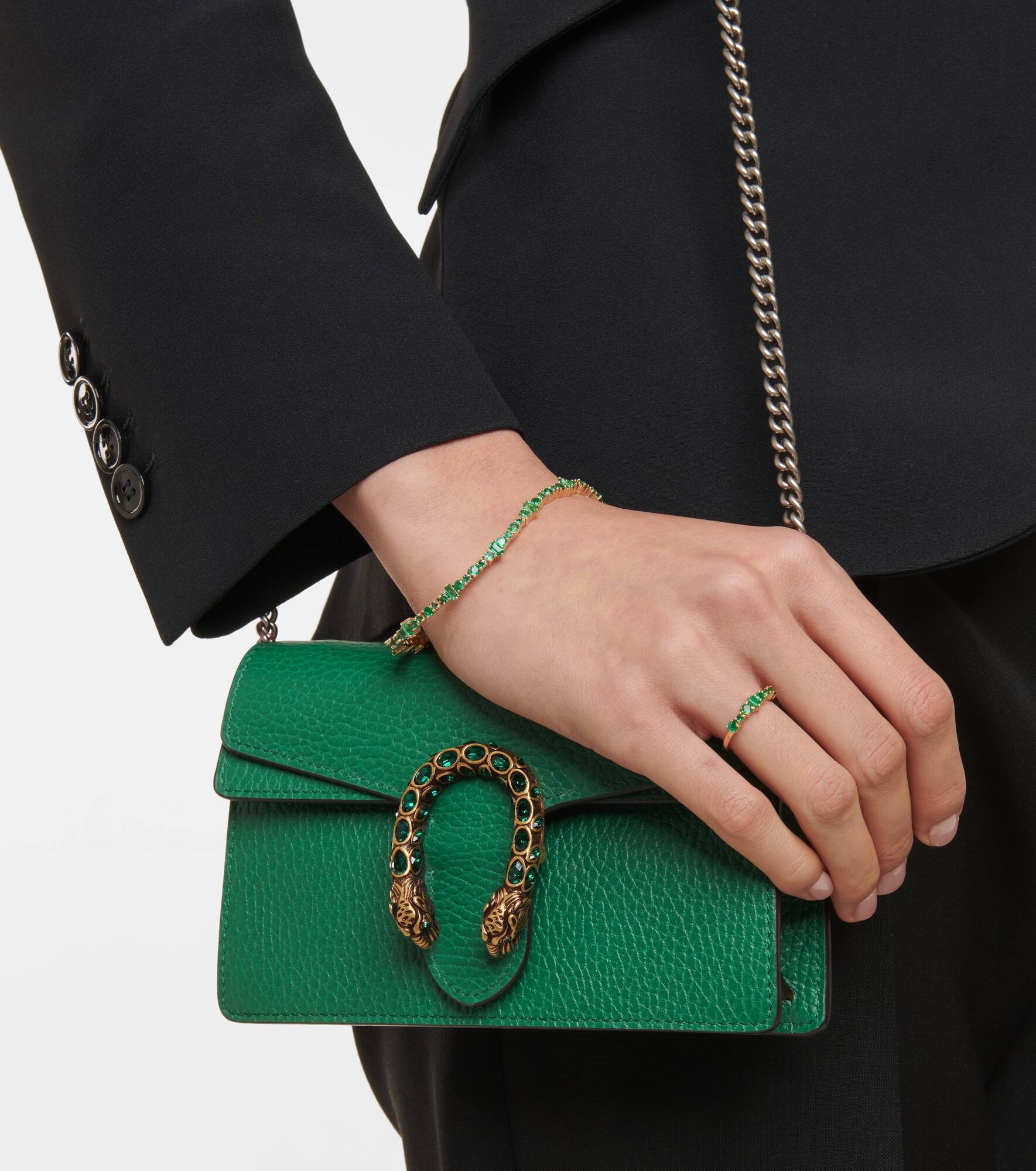 Rivulet 18kt gold bracelet with emeralds - 4