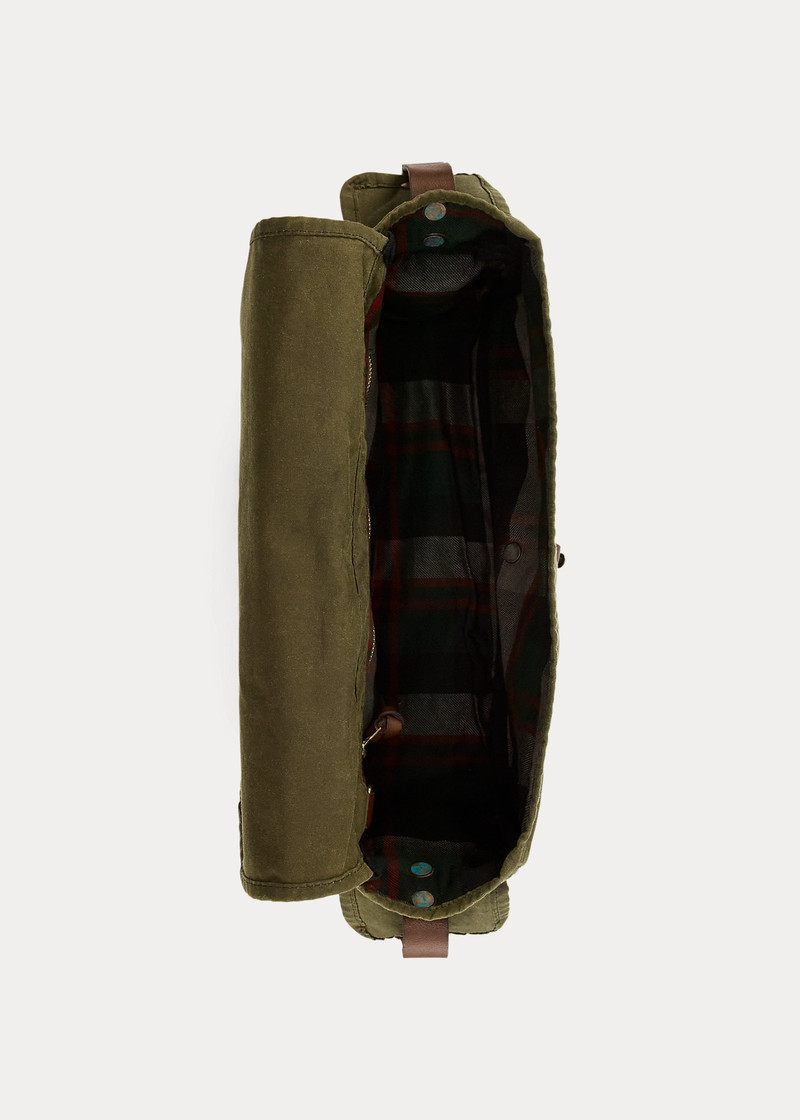 Leather-Trim Oilcloth Messenger Bag 4