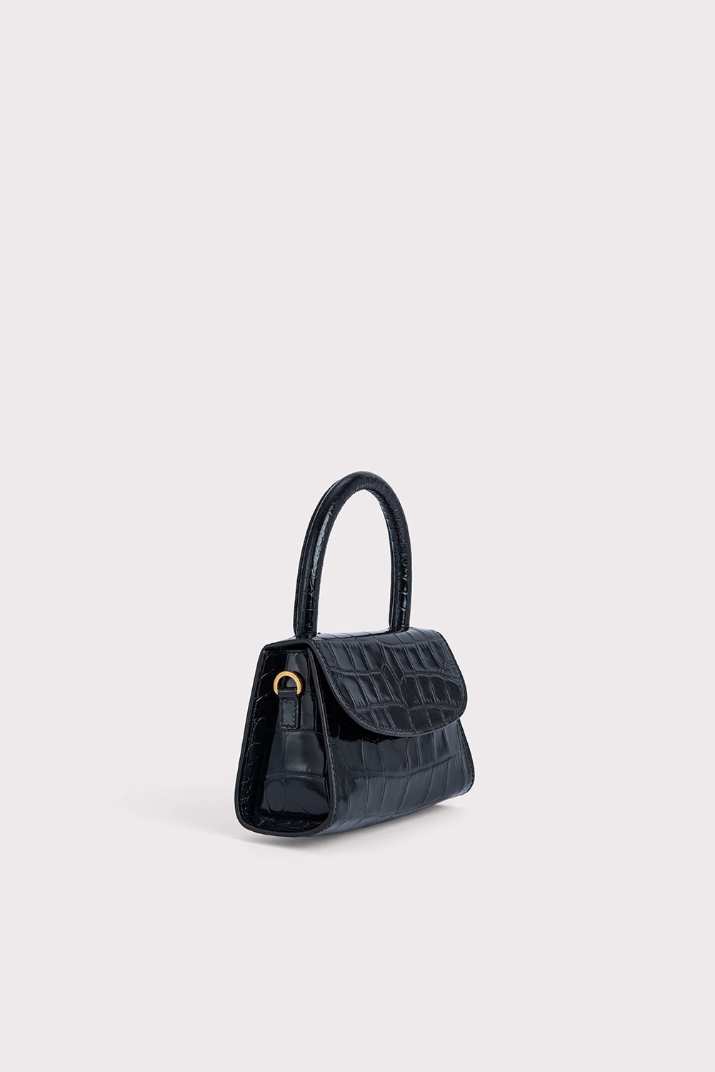 Mini Black Croco Embossed Leather - 2