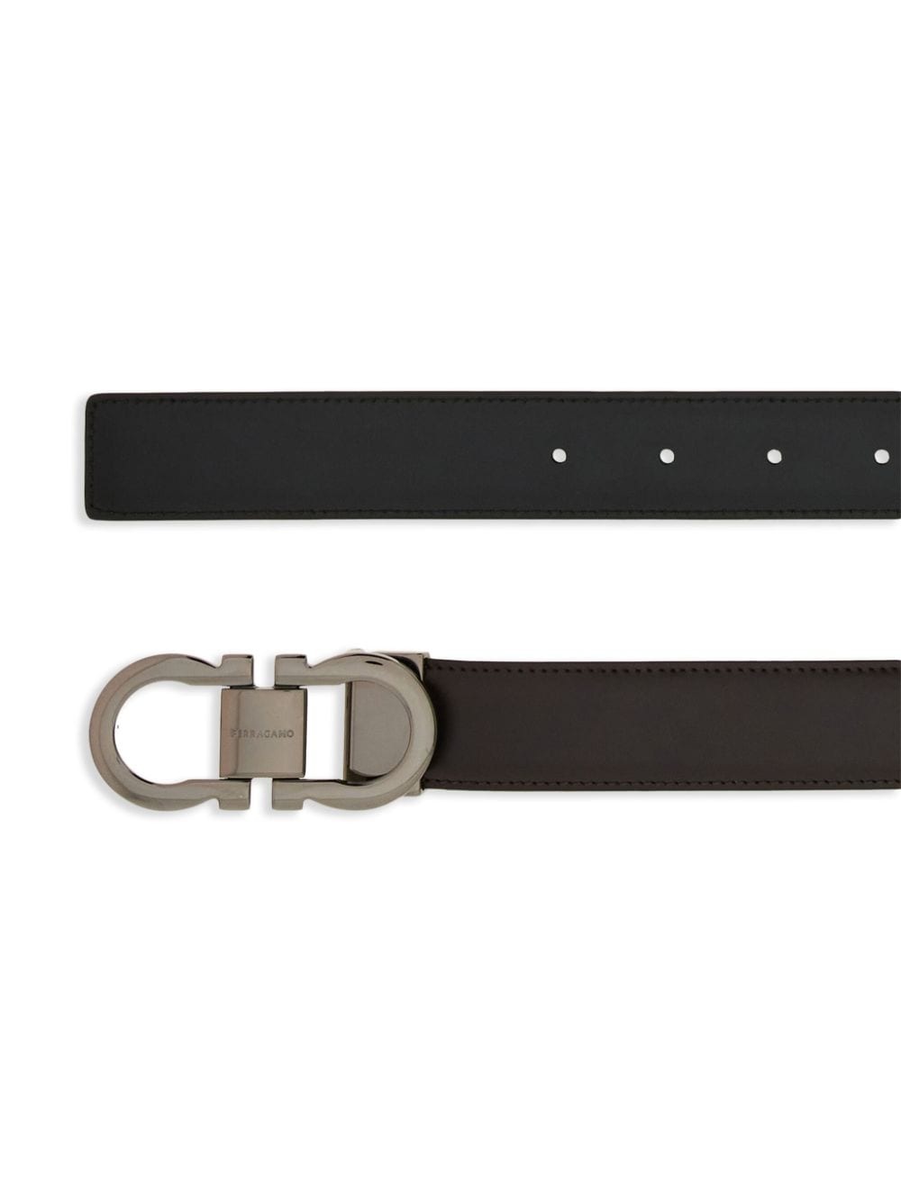 reversible Gancini leather belt - 2