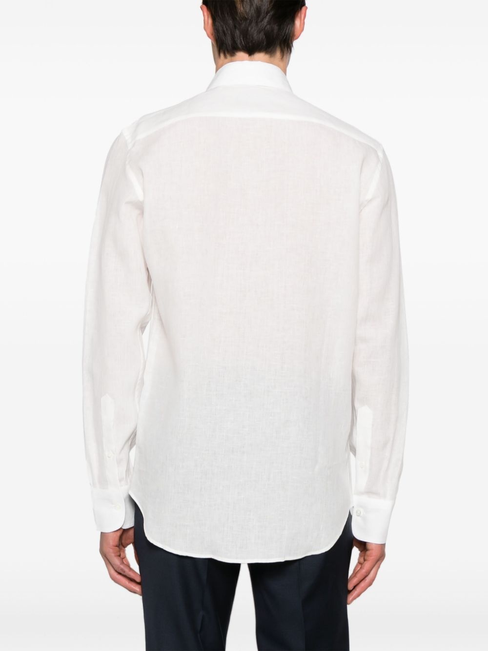 classic-collar linen shirt - 4