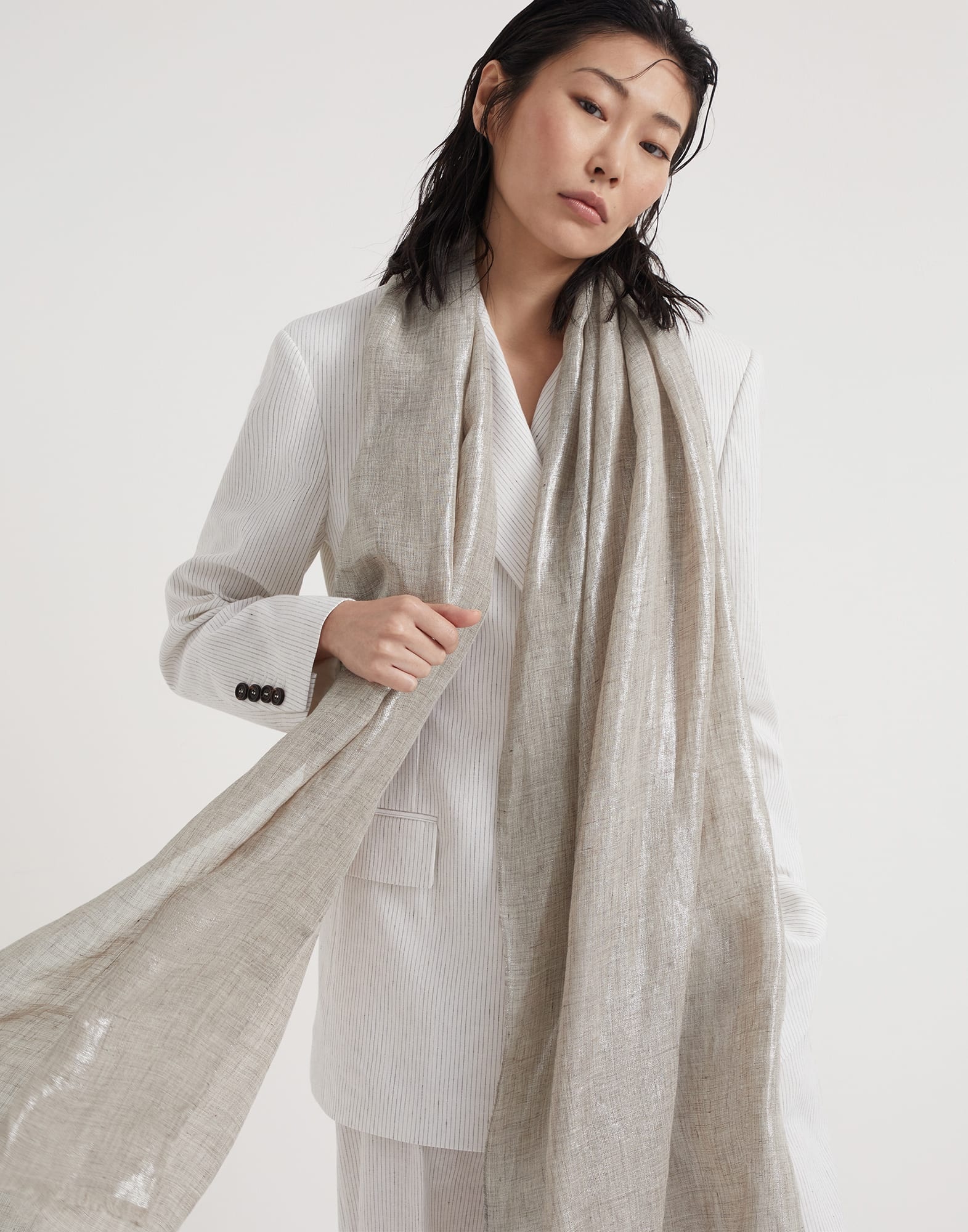 Lamé linen scarf - 4