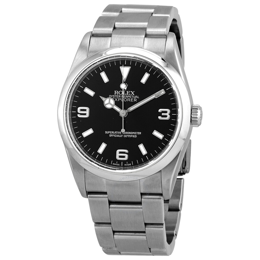 Pre-owned Rolex Explorer Automatic Black Dial Men's Watch 114270BKASO - 1