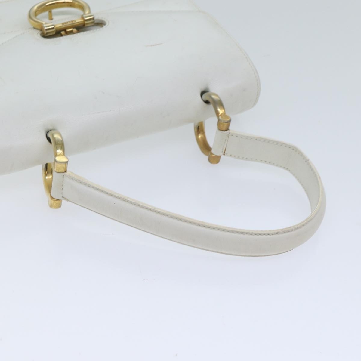 CELINE Hand Bag Leather White - 7