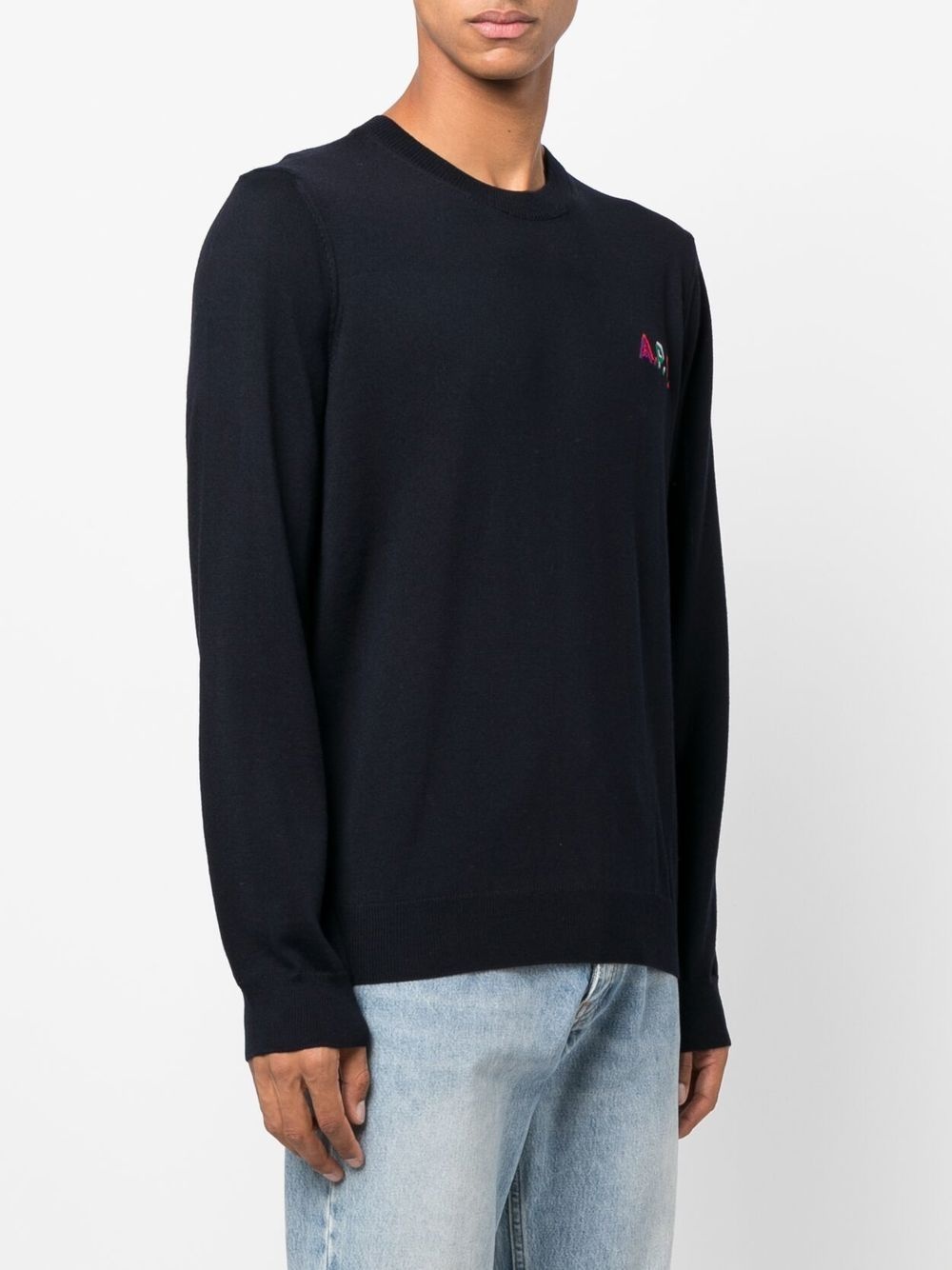 embroidered logo wool-blend sweatshirt - 3