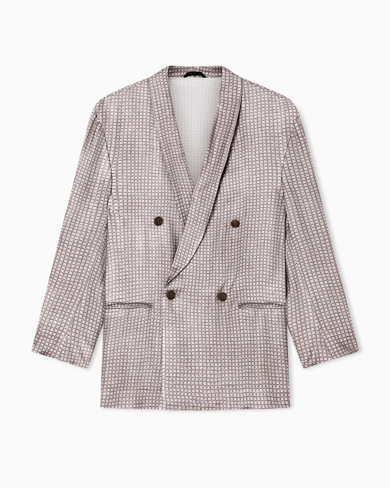 DOUBLE-BREASTED JACKET IN PRINTED VISCOSE - 1