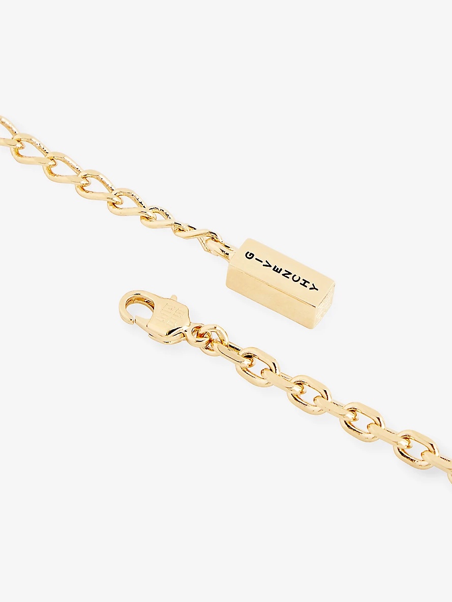 Monogram-engraved brass pendant necklace - 4