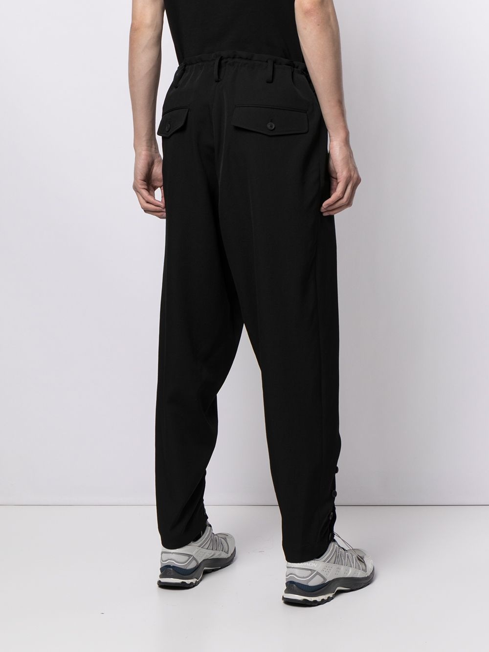 dropped crotch wool trousers - 4