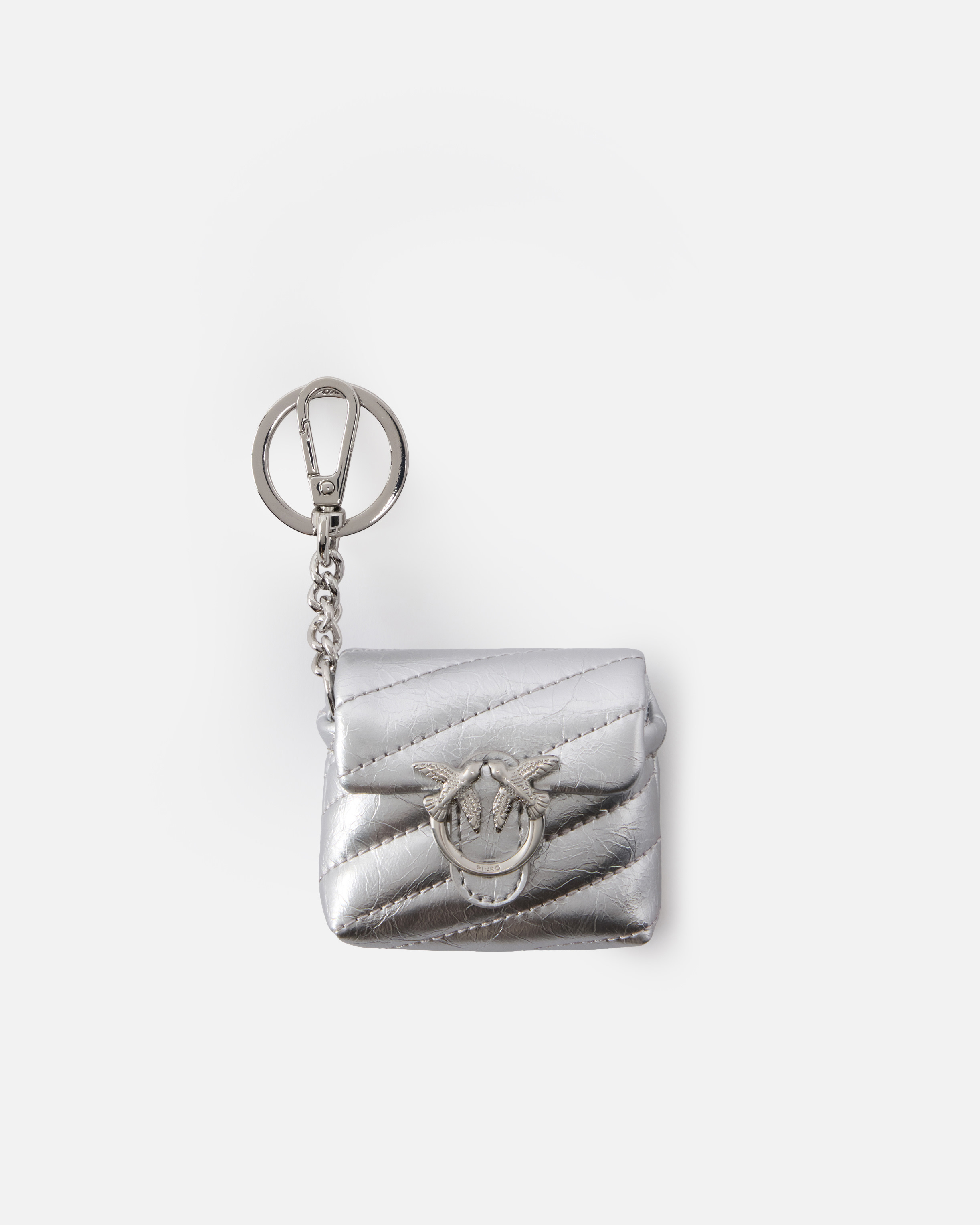 QUILTED AIRPODS CASE IN SHINY LEATHER WITH LOVE BIRDS LOGO - 1