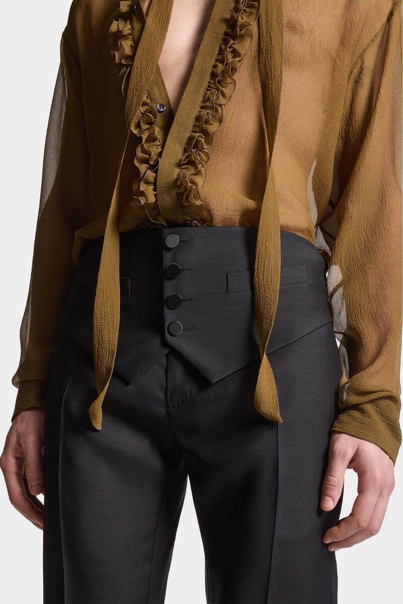 WOOL SILK TUXEDO VEST - 3