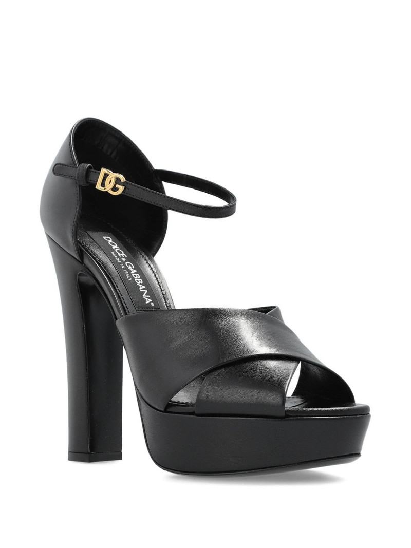 Dolce & Gabbana crossover platform leather sandals outlook