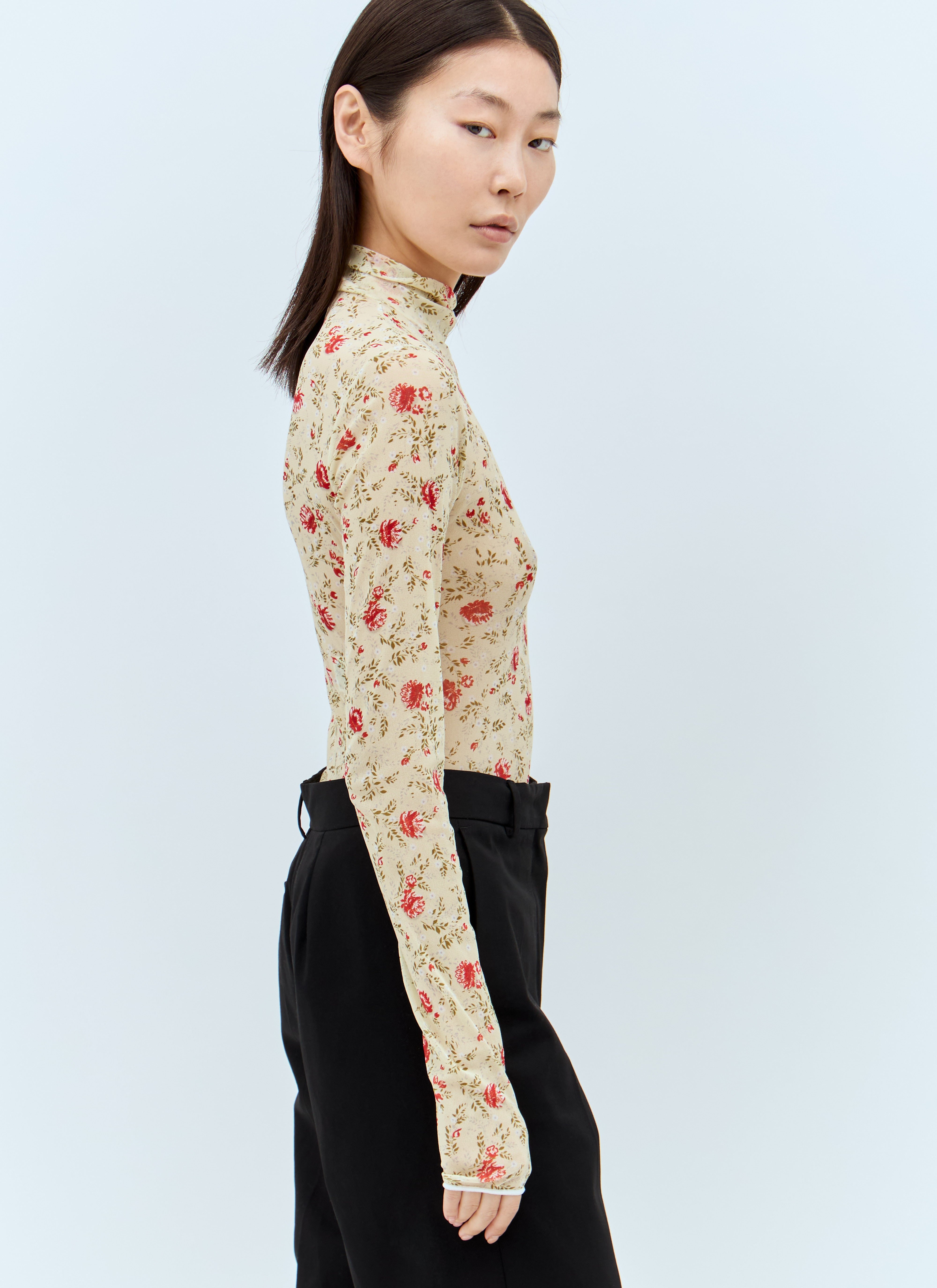 Printed Stretch Tulle Bodysuit - 3