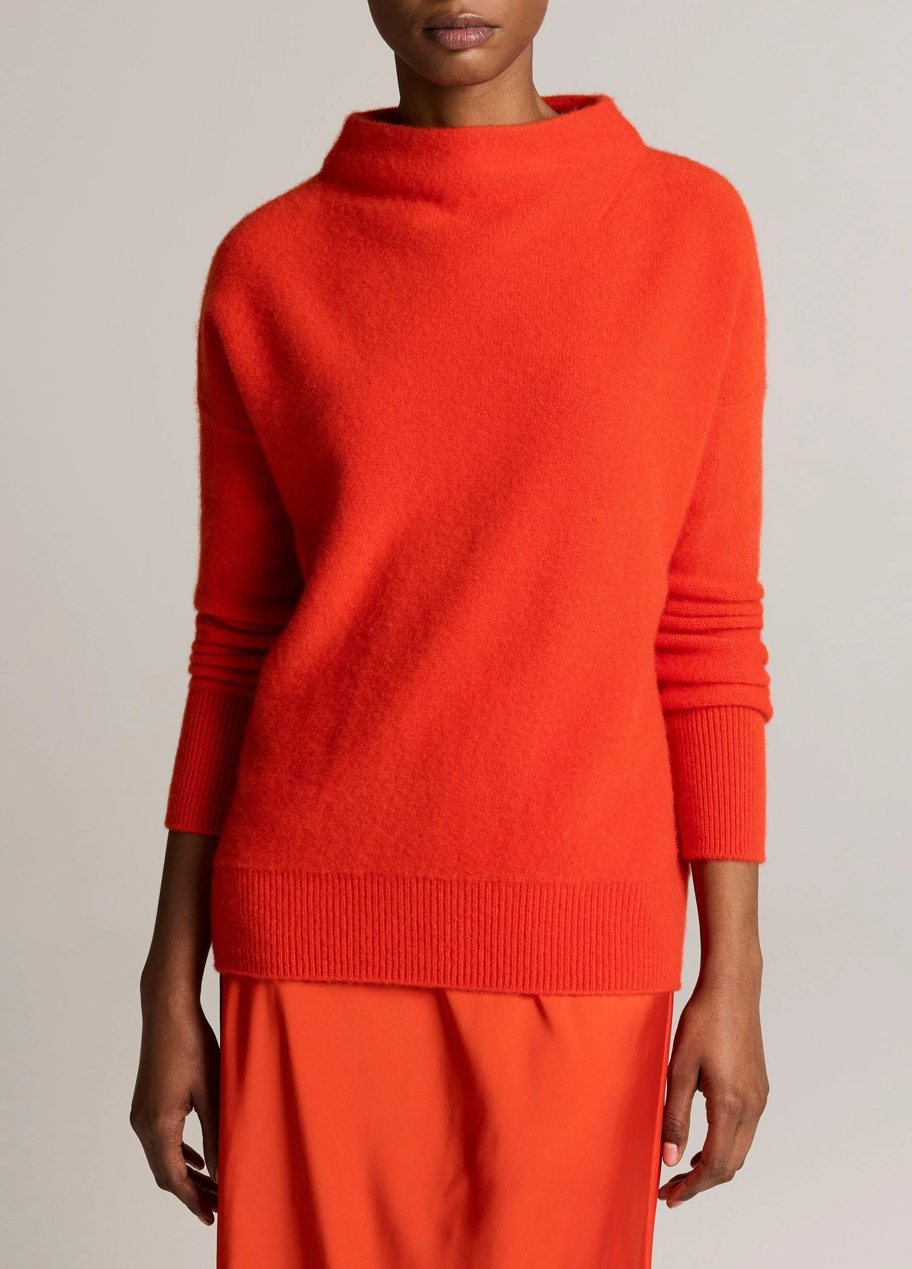Plush Cashmere Funnel-Neck Sweater - 1