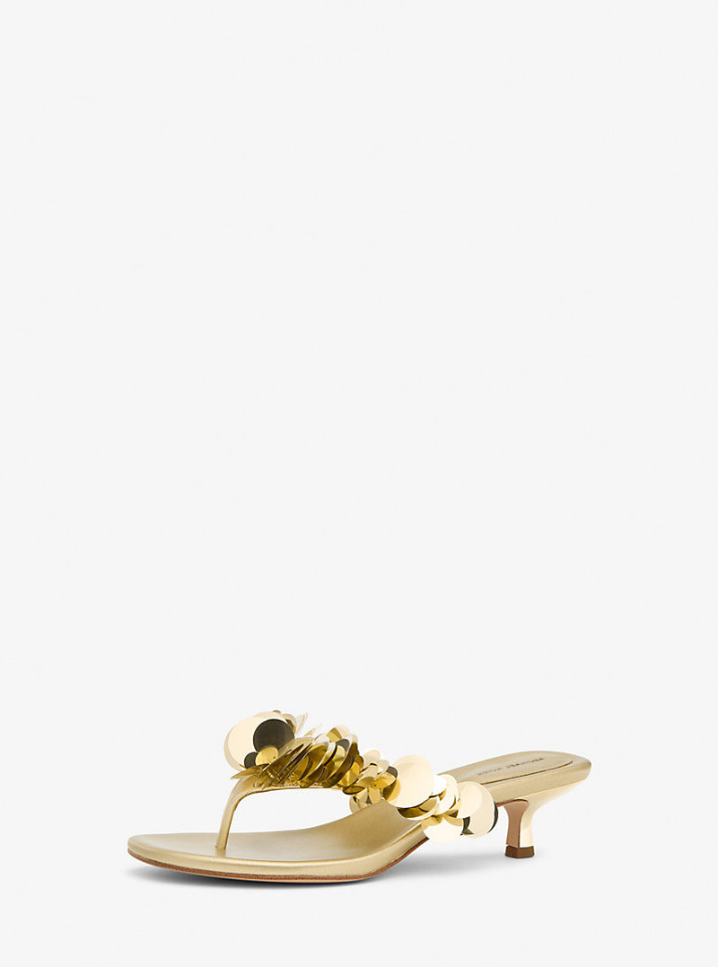 MICHAEL KORS Loretta Sequin Embellished Metallic Sandal outlook