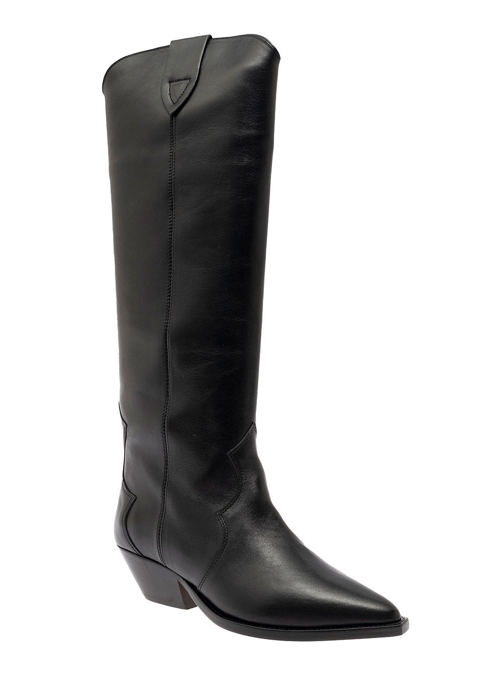 Isabel Marant Women 'Denvee' Black Knee-High Boots With Medium Block Heel In Leather Woman - 2