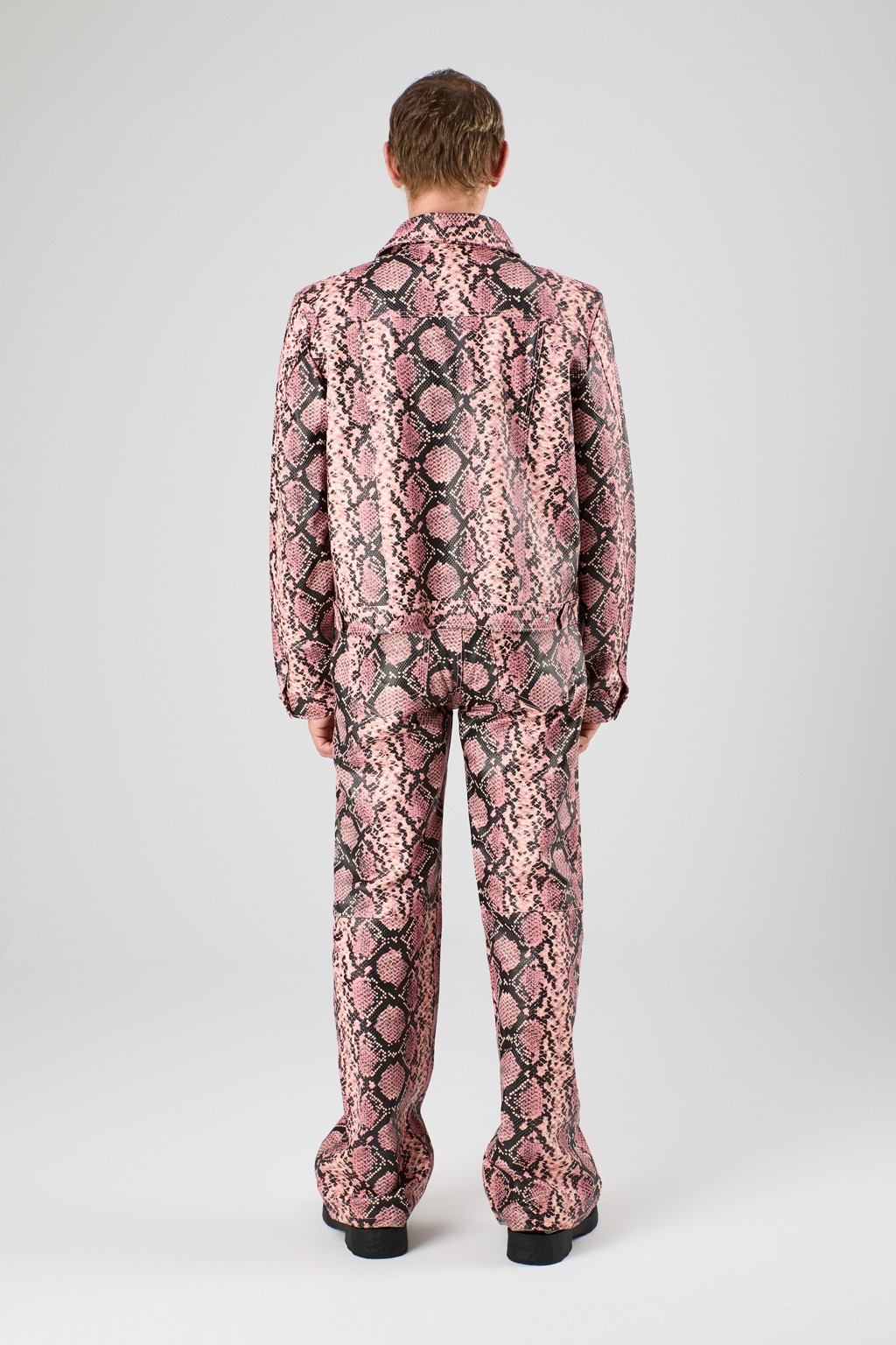 Pink Snake Leather Jacket - 5