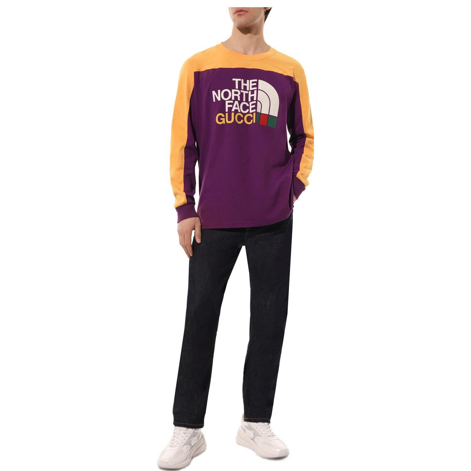 Gucci x The North Face Long Sleeve Cotton T-Shirt 'Purple Yellow' 671439-XJDRA-5481 - 4