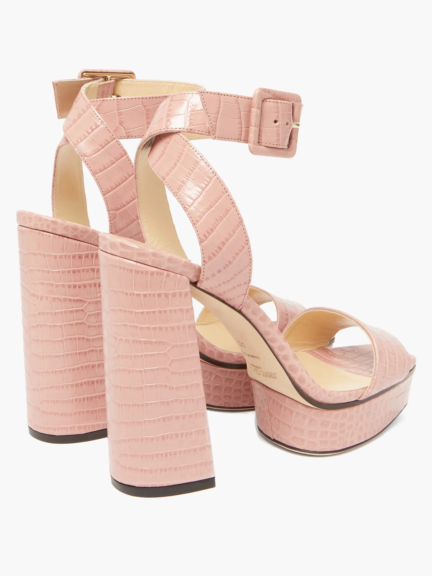 Jax crocodile-effect leather platform sandals - 4