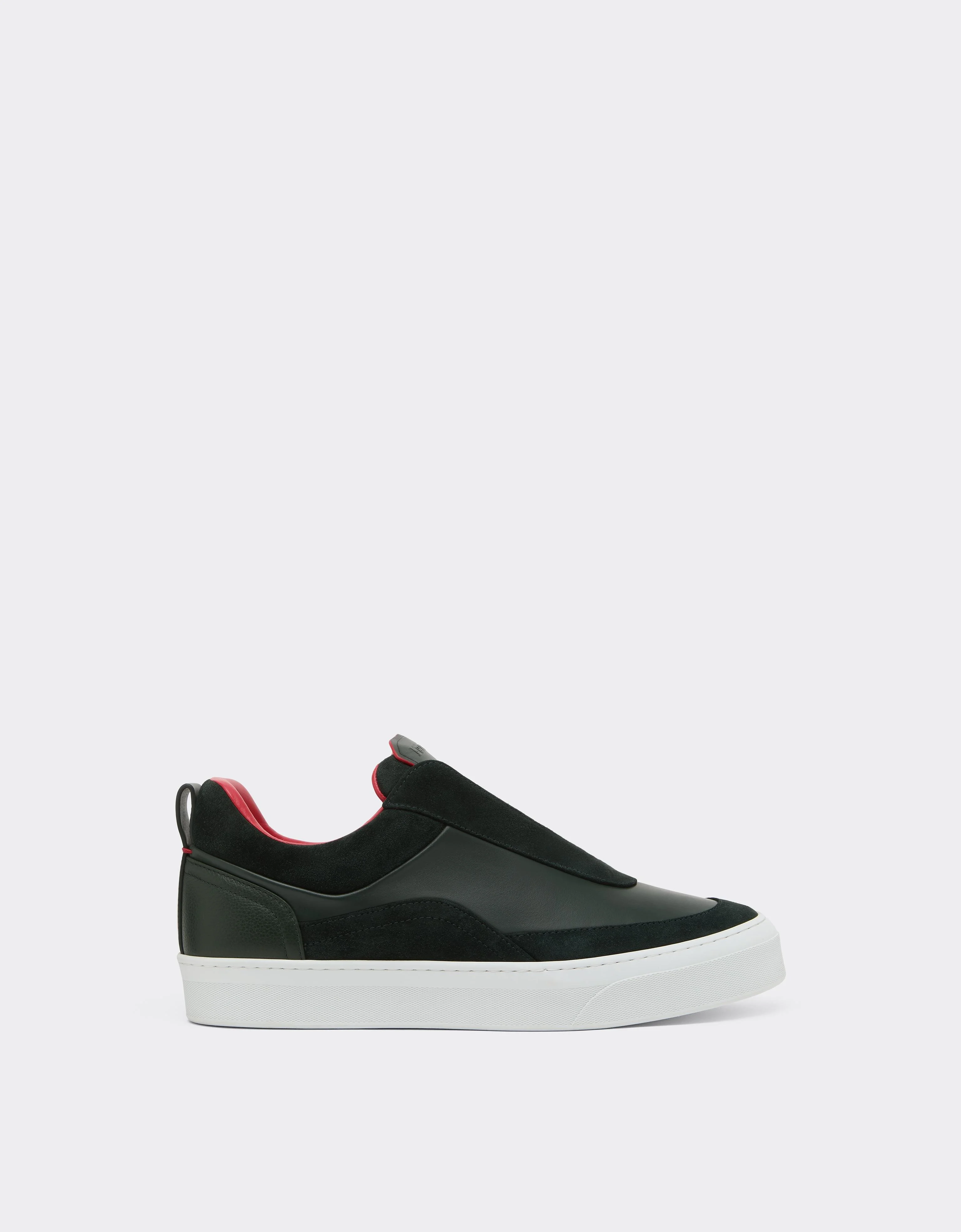 Leather and Suede Slip-On Trainers - 1