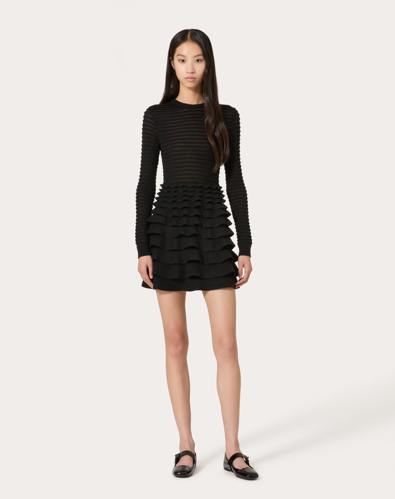 SHORT VISCOSE AND WOOL DRESS 3