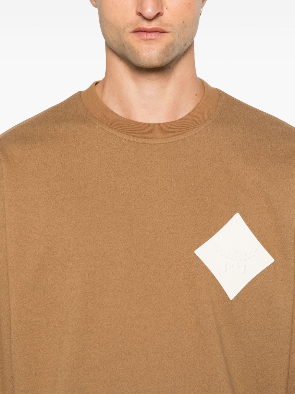 logo-patch bouclé sweatshirt - 5