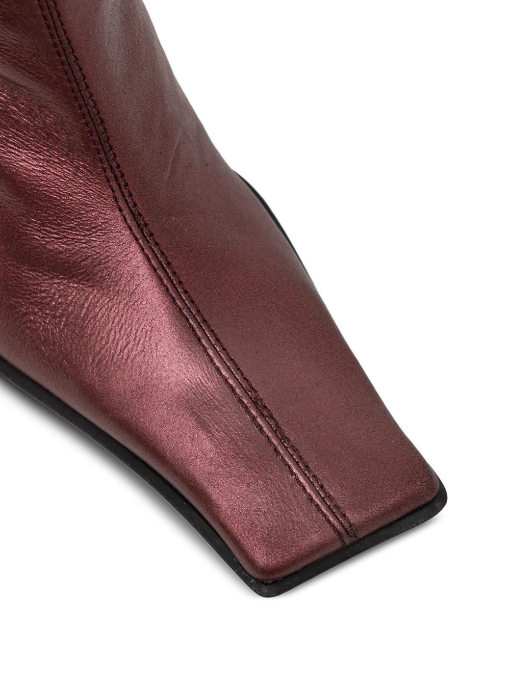 70mm Pearl leather square-toe boots - 4