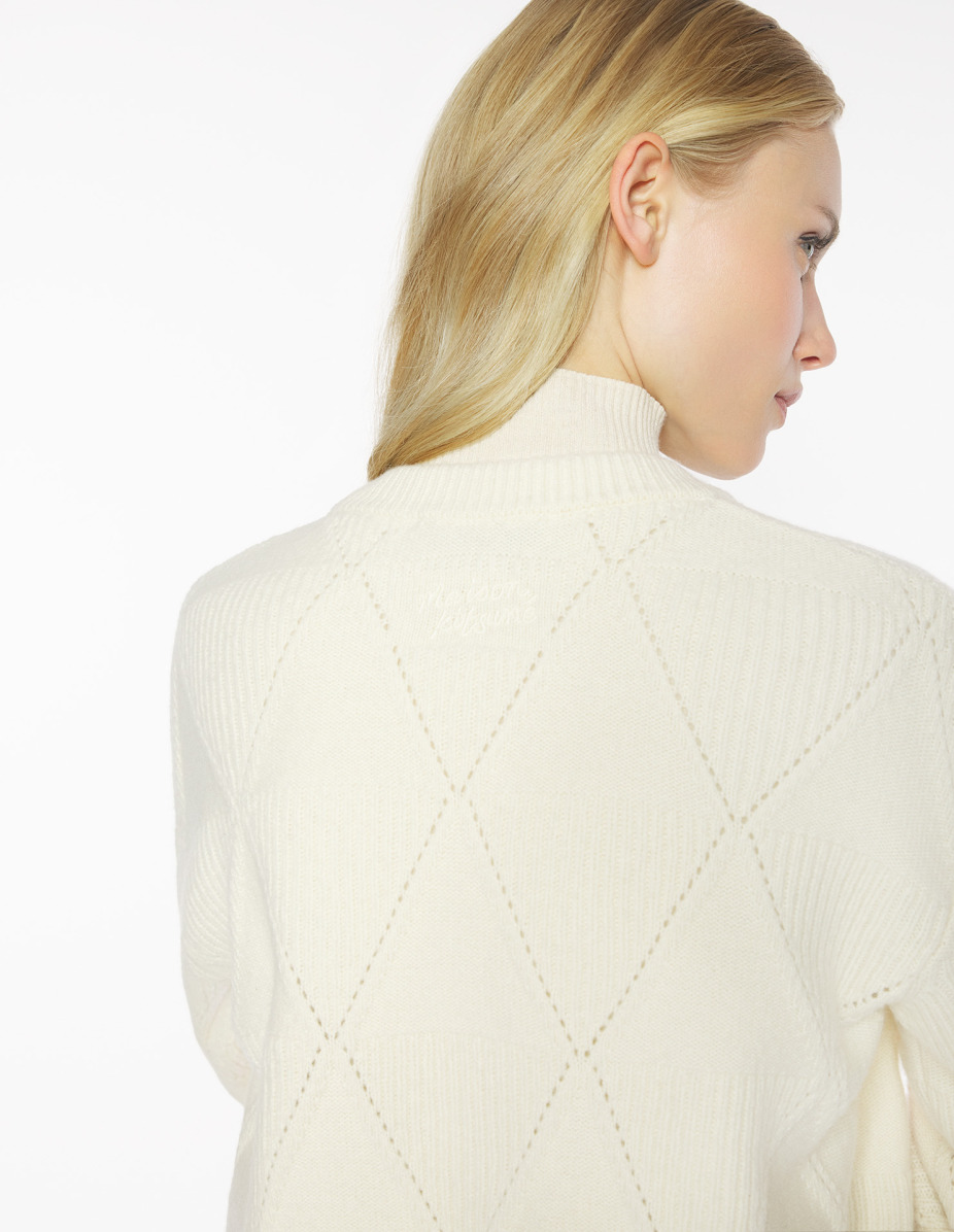 TEXTURED WOOL ARGYLE CARDIGAN - 4