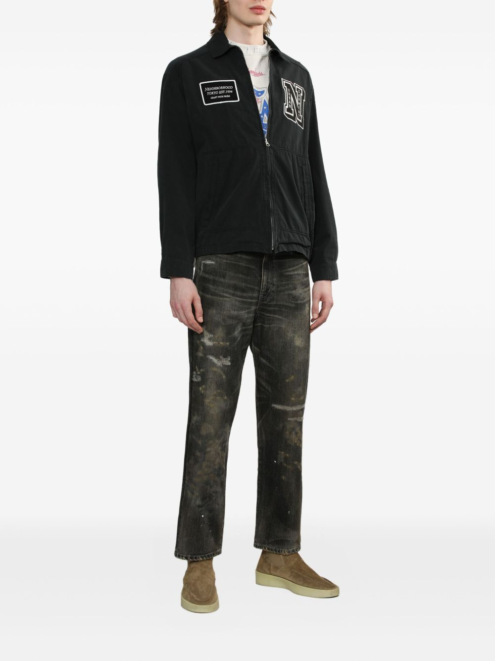 logo-patch zip-fastening jacket - 2