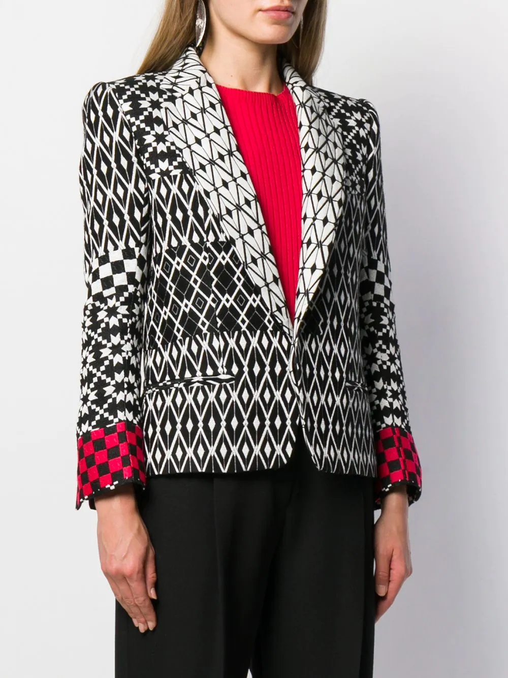pattern mix blazer - 3