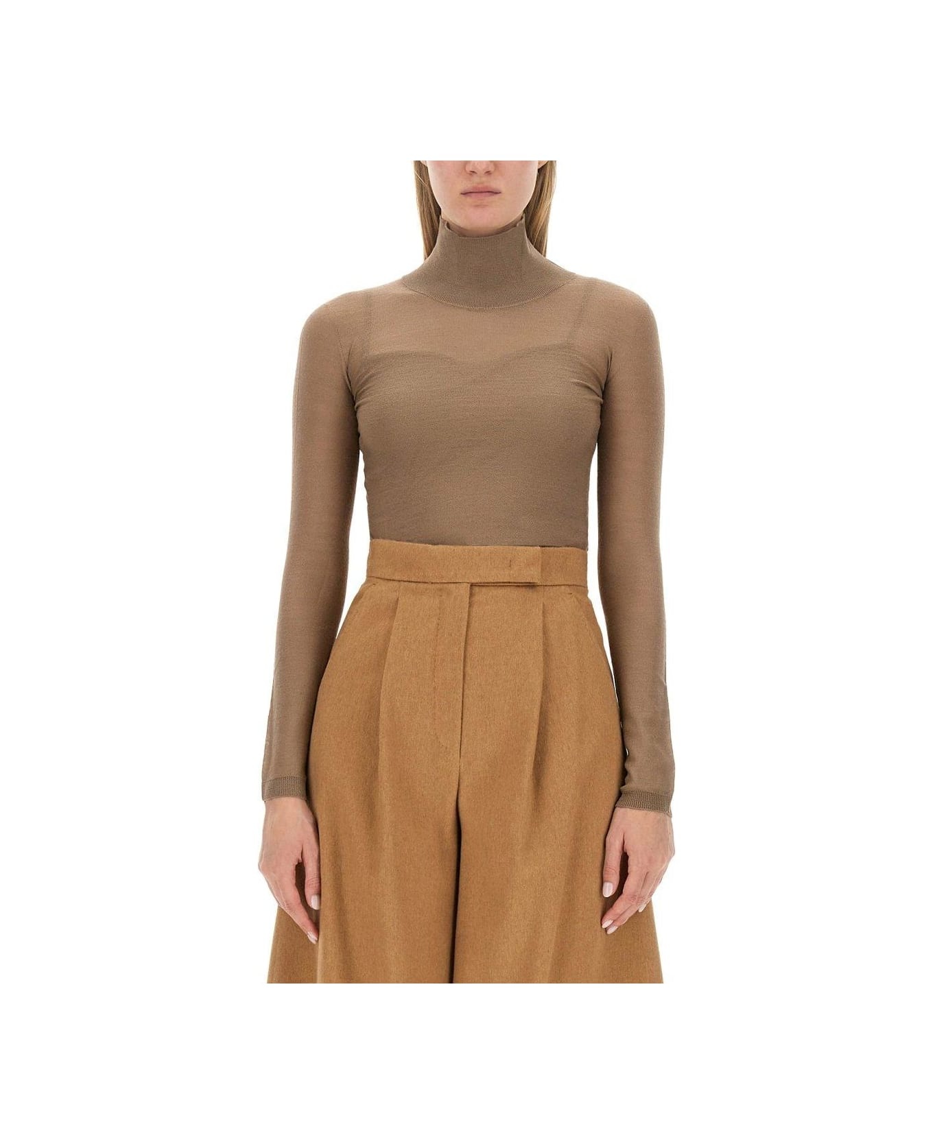 Wool Gauze Turtleneck - 1