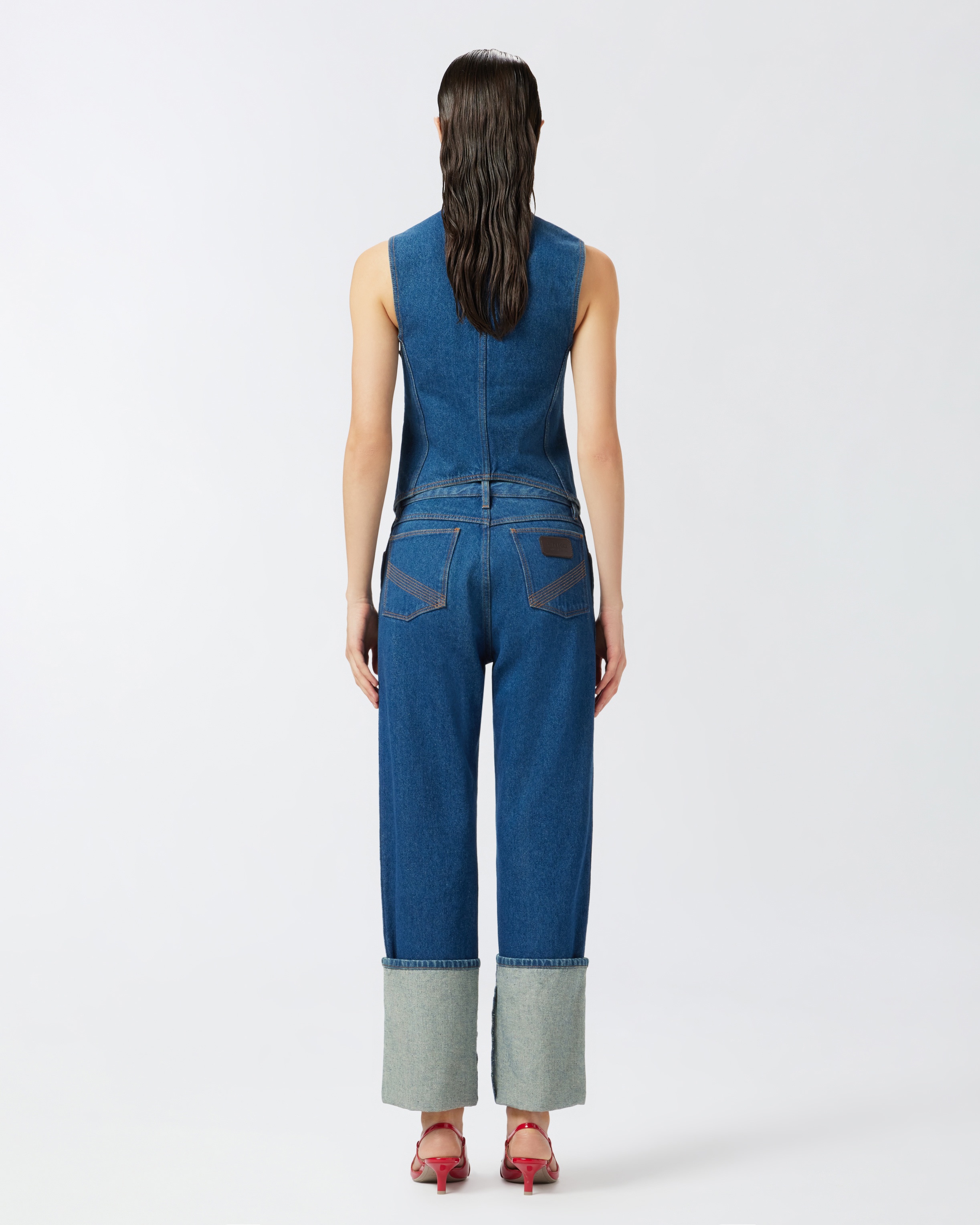 REIMAGINE BY PINKO X PATRICK MCDOWELL STRAIGHT-LEG JEANS WITH CUFFS - 4