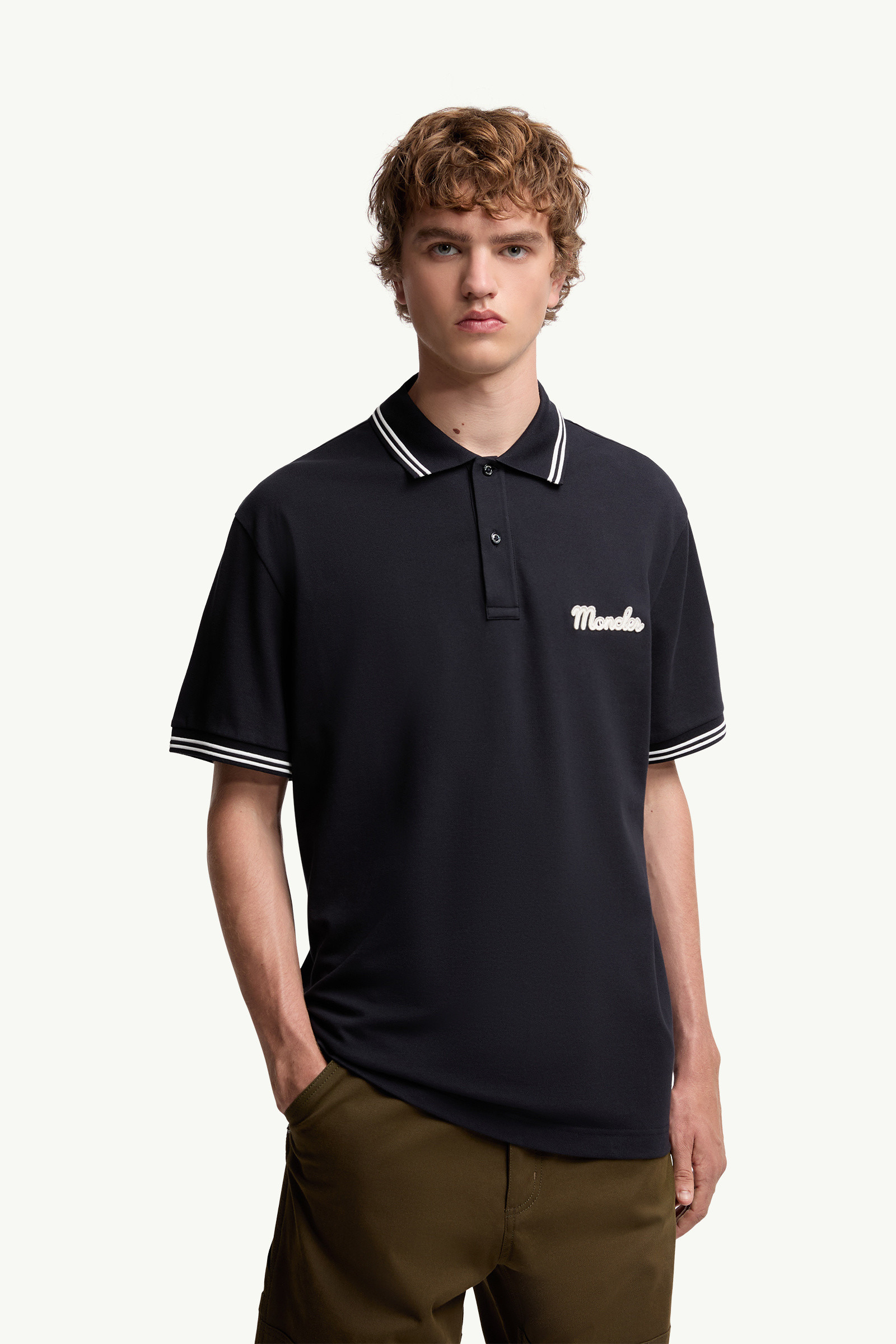 Embroidered Logo Cotton Piquet Polo Shirt - 3
