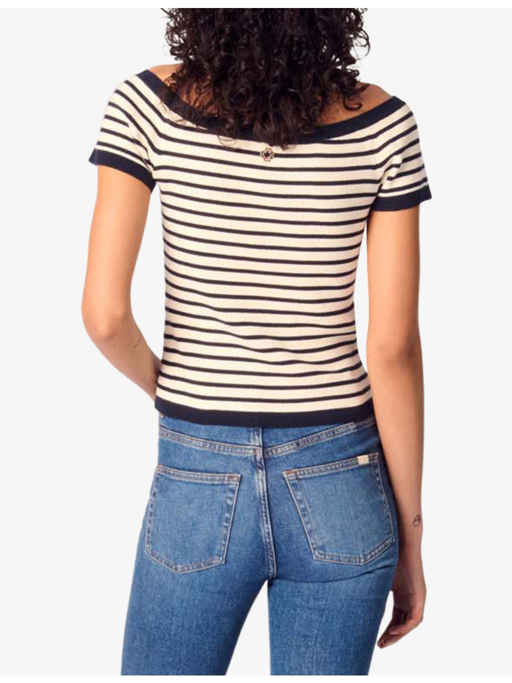 Boat-Neckline Stripe Ribbed-Knit Top - 4