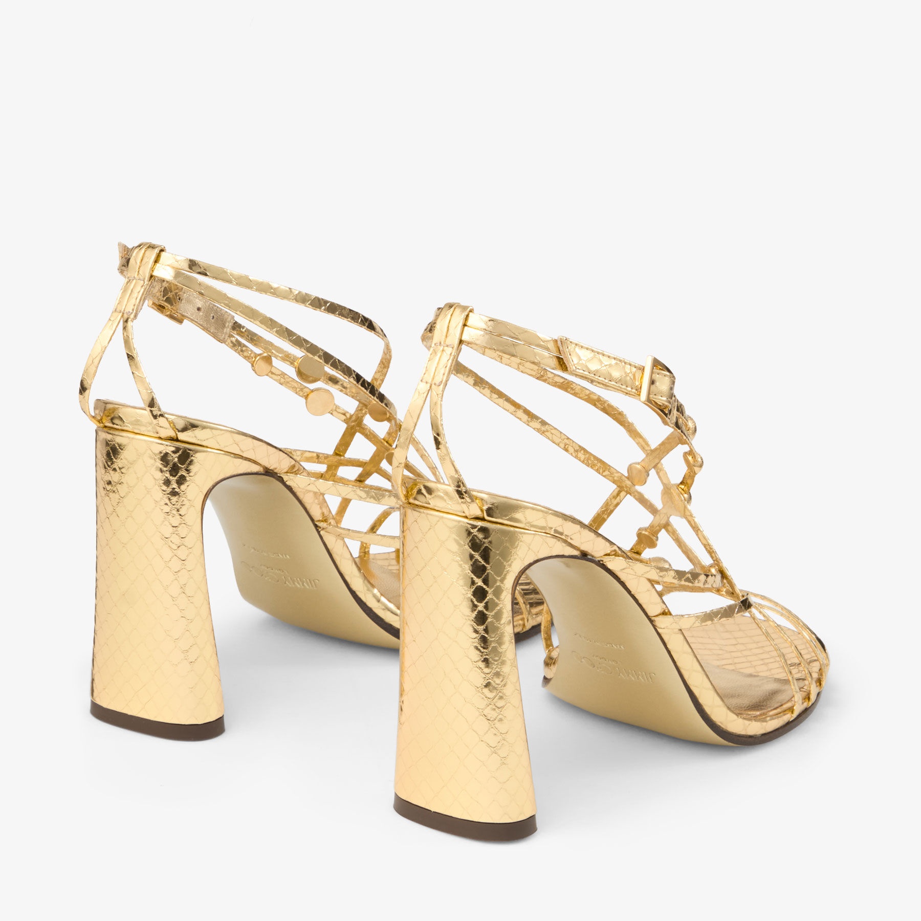 Felice 95
Light Gold Candy Wrap Leather Sandals with Domes - 6