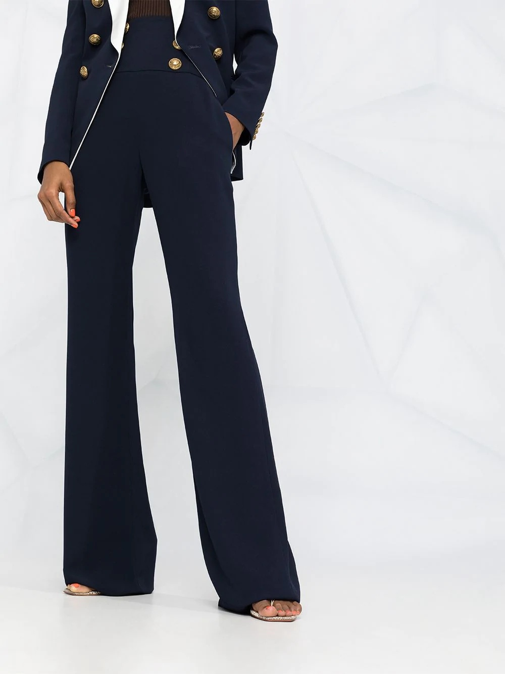 high-waisted six button trousers - 5