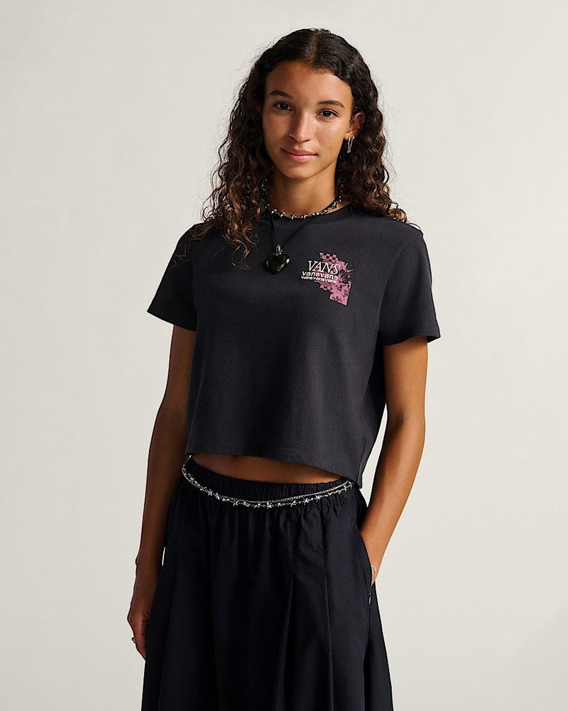 Negative Floral Crop T-Shirt 1
