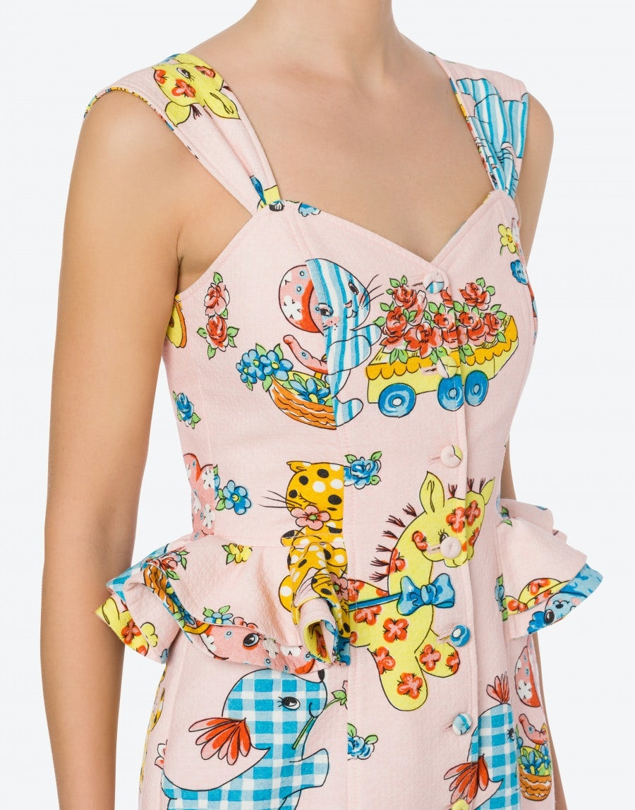 CALICO ANIMALS PIQUET DRESS - 4