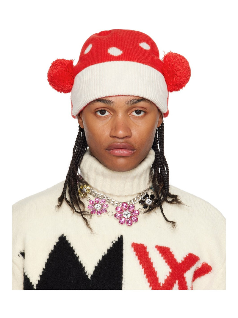 Red & Off-White Walter Beanie 1