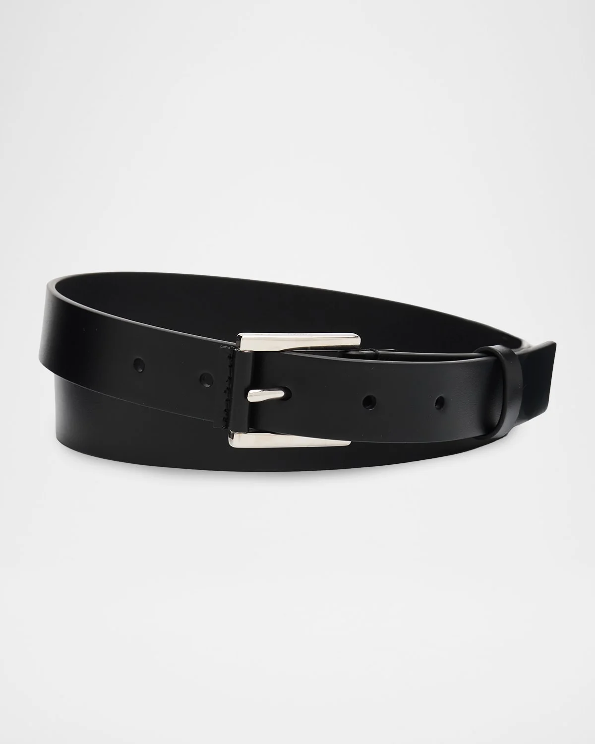 Men's Leather-Wrapped Square Buckle Belt - 1