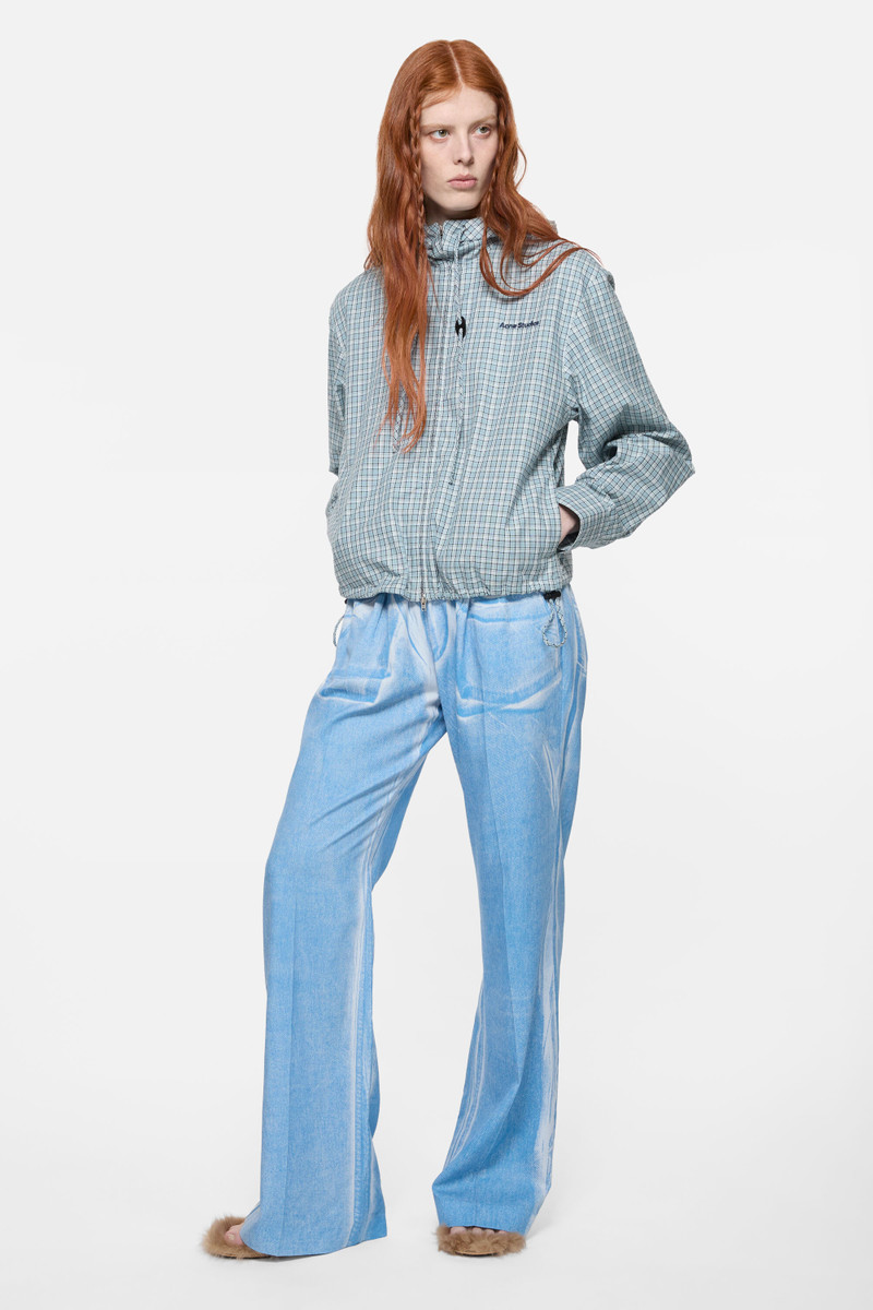 Acne Studios Hooded check jacket - Blue/white outlook