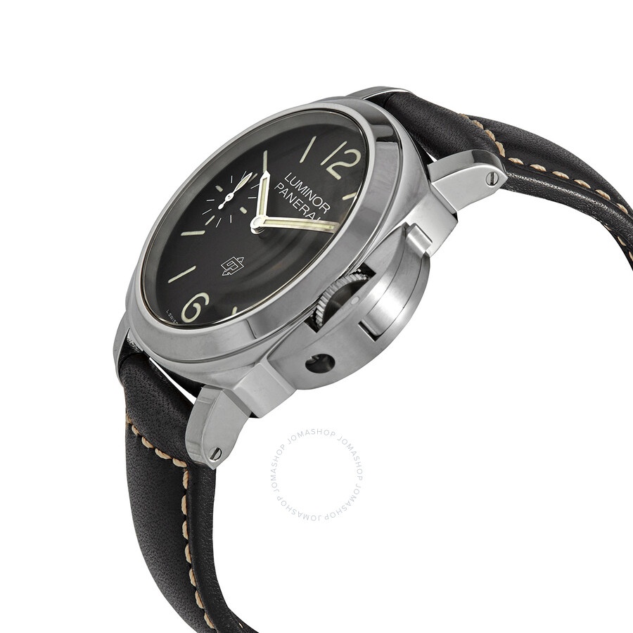 Panerai Luminor Logo Hand Wind Black Dial Men's Watch PAM01084 - 2