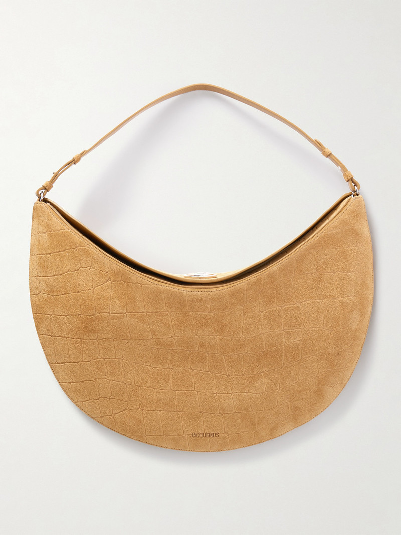 Le Calisso Rond Croc-effect Suede Shoulder Bag 1
