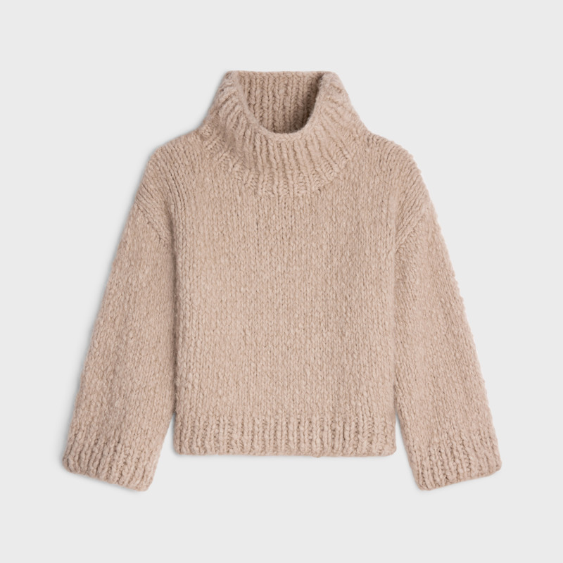 High neck sweater in cashmere wool 1